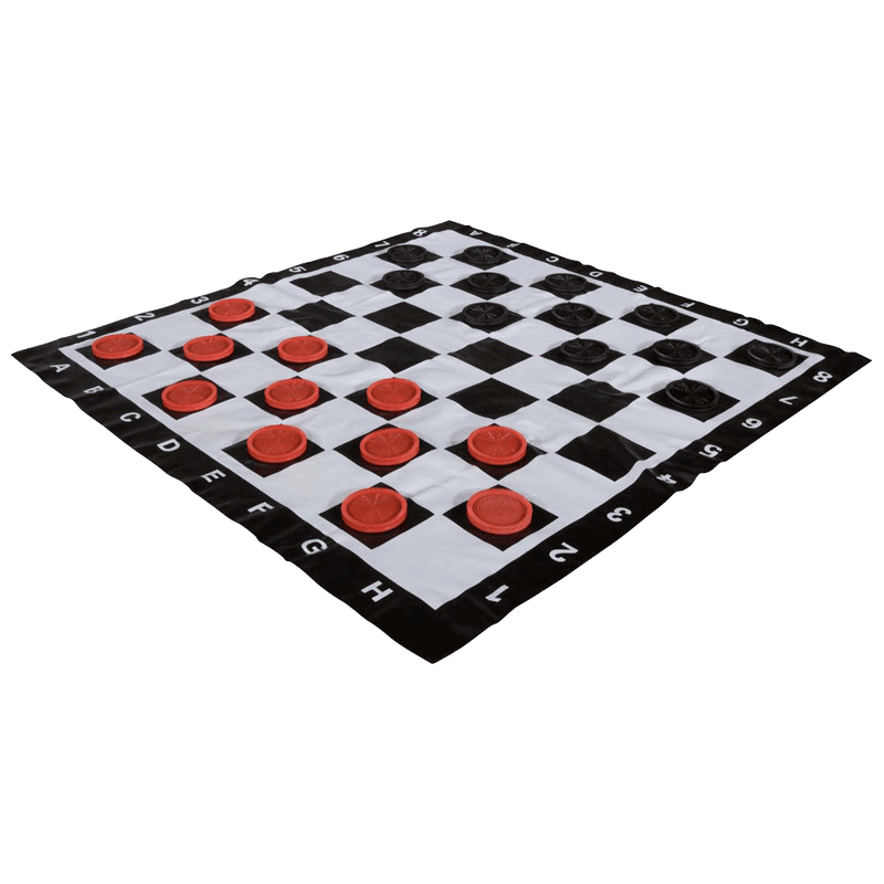 MegaChess Floor Games MEGACHESS Large Chess Set  8-inch King with Large Checkers Set and Giant Vinyl Chess Mat