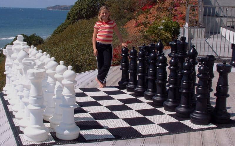 MegaChess MegaChess 37 Inch Plastic Giant Chess Set with Commercial Grade Roll-Up Chessboard