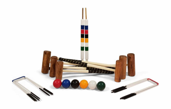 MegaChess Nine Wicket Family Croquet Set - 6 Player 9 Hoop Version